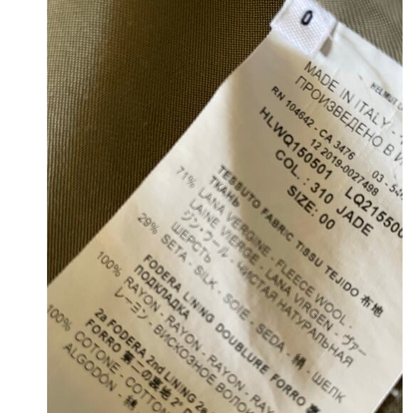 Helmut Lang Cropped Mint Green Blazer Jacket size 0 - Picture 6 of 11